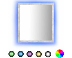 vidaXL - Badkamerspiegel - LED - 40x8,5x37 - cm - acryl - betongrijs