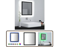 vidaXL Badkamerspiegel LED 40x8,5x37 cm acryl zwart