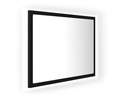 vidaXL - Badkamerspiegel - LED - 60x8,5x37 - cm - acryl - zwart