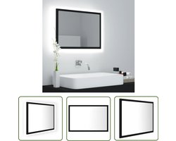 vidaXL Badkamerspiegel LED 60x8,5x37 cm acryl zwart