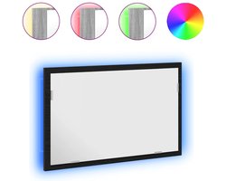 vidaXL - Badkamerspiegel - met - LED-verlichting - 60x8,5x37 - cm - zwart - eiken