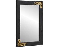 vidaXL - Badkamerspiegel - met - spiegel - Zwart - en - Zilver - 70 - x - 50 - x - 2,5 - cm