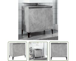 vidaXL Badkamerspiegel - Wastafelkast - Wastafelkast 58x33x60 cm bewerkt hout betongrijs - Badkamermeubilair - Betonlook - Houten Kast