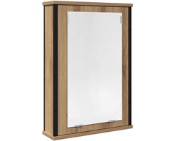 vidaXL - Badkamerspiegelkast - 42x12x60 - cm - bewerkt - hout - artisanaal