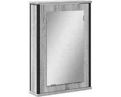 vidaXL - Badkamerspiegelkast - 42x12x60 - cm - bewerkt - hout - grijs - sonoma - eiken