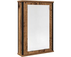 vidaXL - Badkamerspiegelkast - 42x12x60 - cm - bewerkt - hout - oud - hout