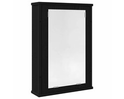 vidaXL - Badkamerspiegelkast - 42x12x60 - cm - spaanplaat - zwart - eikenkleurig