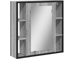 vidaXL - Badkamerspiegelkast - 60x16x60 - cm - bewerkt - hout - grijs - sonoma - eiken