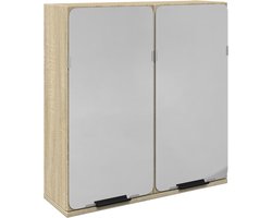 vidaXL - Badkamerspiegelkast - 64,5x20x66,5 - cm - bewerkt - hout - sonoma - eiken