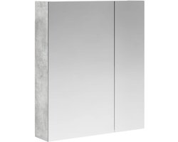 vidaXL - Badkamerspiegelkast - Beton - Grijs - 60 - x - 14,5 - x - 70 - cm - Bewerkt - hout