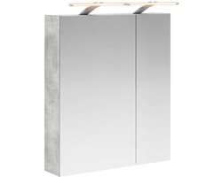 vidaXL - Badkamerspiegelkast - Beton - Grijs - 60 - x - 14,5 - x - 70 - cm - Bewerkt - hout