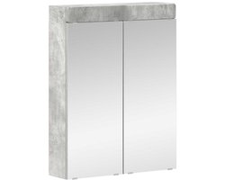 vidaXL - Badkamerspiegelkast - TULUM - Beton - Grijs - 60 - x - 16,5 - x - 78 - cm