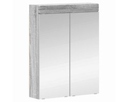 vidaXL - Badkamerspiegelkast - TULUM - Grijs - Sonoma - 60 - x - 16,5 - x - 78 - cm