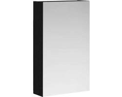 vidaXL - Badkamerspiegelkast - Zwart - Eiken - 30 - x - 10,5 - x - 50 - cm - Bewerkt - hout