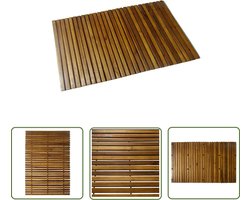 vidaXL Badkamervloer - Badmat - Badmat 80x50 cm acaciahout - Houten Badmat - Acacia Badmat - Antislip Badmat