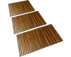 vidaXL - Badmat - acaciahout - 80 - x - 50 - cm - 3 - stuks