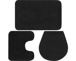 vidaXL - Badmattenset - stof - antraciet - 3 - st