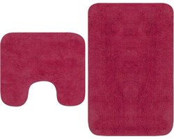 vidaXL - Badmattenset - stof - fuchsia - 2-delig