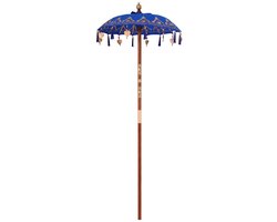 vidaXL - Balinese - Parasol - Blauw - 125 - x - 125 - x - 260 - cm - Katoen
