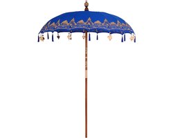 vidaXL - Balinese - Parasol - Blauw - 185 - x - 185 - x - 260 - cm - Katoen