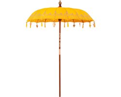 vidaXL - Balinese - Parasol - Geel - 185 - x - 185 - x - 260 - cm - Katoen