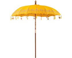vidaXL - Balinese - Parasol - Geel - 215 - x - 215 - x - 260 - cm - Katoen