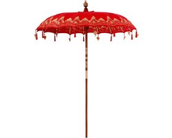 vidaXL - Balinese - Parasol - Rood - 185 - x - 185 - x - 260 - cm - Katoen