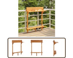 vidaXL Balkonbartafel - Massief Acaciahout - 90x37x122,5 cm Houten Bartafel - Balkontafel - Acacia Hout - Buitentafels - Terras Meubilair