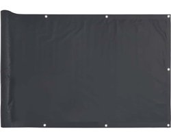 vidaXL - Balkonscherm - 500x75 - cm - PVC - antracietkleurig