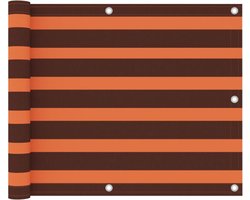 vidaXL - Balkonscherm - 75x500 - cm - oxford - stof - oranje - en - bruin