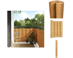 vidaXL Balkonscherm - Balkonschermen - Scherm - Privacyscherm - Balkonscherm 600x90 cm poly rattan lichtbruin