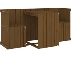 vidaXL - Balkonset - 2-zits - massief - grenenhout - honingbruin