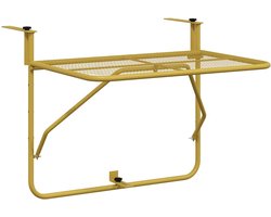 vidaXL - Balkontafel - 60x40 - cm - staal - goudkleurig