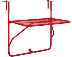 vidaXL - Balkontafel - 60x40 - cm - staal - rood
