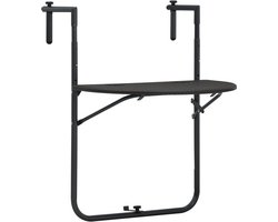 vidaXL - Balkontafel - hangend - 60x64x83,5 - cm - rattan-look - kunststof - bruin
