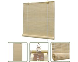 vidaXL Bamboe Gordijnen - Rolgordijnen - Rolgordijn 100x160 cm bamboe natuurlijk - Houten Gordijnen - Decoratieve Gordijnen - Ramen Sluiten