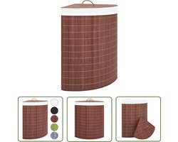 vidaXL Bamboe Wasmand - Hoekwasmand - Hoekwasmand 60 L bamboe bruin - Wasmand Bruin - Wasbak - Opbergmand