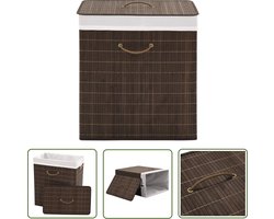 vidaXL Bamboe Wasmand - Wasmand - Wasmand rechthoekig bamboe donkerbruin - Bruine Wasmand - Ronde Wasmand - Kledingopbergmand