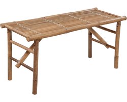 vidaXL Bamboebank - Tuinbank - Tuinbank inklapbaar met kussen 118 cm bamboe - Klapstoel - Buitendrank - Lounge Stoel