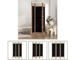 vidaXL Bamboescherm - Kamerscherm - Kamerscherm 3-panelen inklapbaar 120 cm bamboe en canvas - Privacy Screen - Scheidingswand - Decoratie Wand