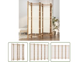 vidaXL Bamboescherm - Kamerscherm - Kamerscherm 5-panelen inklapbaar 200 cm bamboe en canvas - Privacy Screen - Scheidingswand - Room Divider