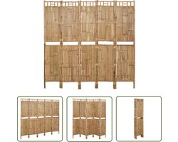 vidaXL Bamboescherm - Kamerscherm - Kamerscherm met 5 panelen 200x180 cm bamboe - Scheidingswand - Woonaccessoires - Interieurstijl