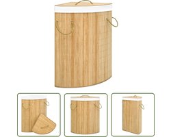 vidaXL Bamboewasmand - Hoekwasmand - Hoekwasmand 60 L bamboe - Wasmand - Wasbak - Opbergmand