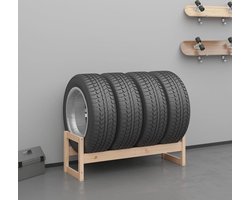 vidaXL - Bandenrek - 120x40x40 - cm - massief - grenenhout