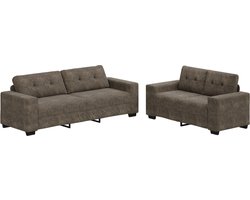 vidaXL - | - Bank - | - 2 - pcs - Donkergrijs - 221 - x - 78 - x - 80 - cm - Kunstleer