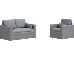 vidaXL - Bank - 2 - pcs - Lichtgrijs - 139 - x - 78 - x - 80 - cm - Stof