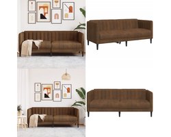 vidaXL Bank 2-zits kunstsuède bruin - 2-zitsbank - 2-zitsbanken - Bank - Sofa