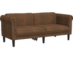 vidaXL - Bank - 2-zits - kunstsuède - bruin