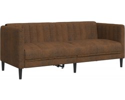 vidaXL - Bank - 2-zits - kunstsuède - bruin