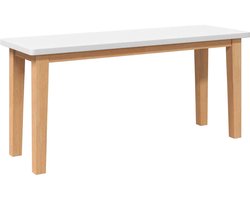 vidaXL - Bank - 90 - cm - massief - hout - rubber - wit